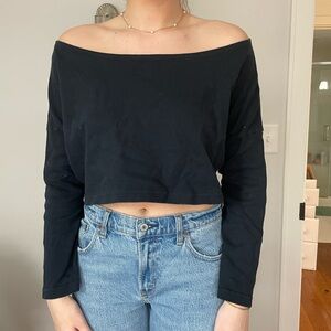 Black Off-Shoulder Women's Top